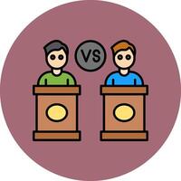 Debate Line Filled multicolour Circle Icon vector