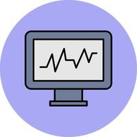 Cardiac Monitor Line Filled multicolour Circle Icon vector