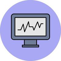 Cardiac Monitor Line Filled multicolour Circle Icon vector