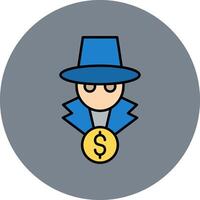 Fraud Line Filled multicolour Circle Icon vector