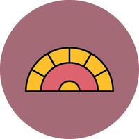 Protractor Line Filled multicolour Circle Icon vector