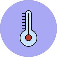 temperatura línea lleno multicolor circulo icono vector