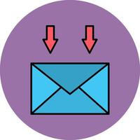 Mail Line Filled multicolour Circle Icon vector