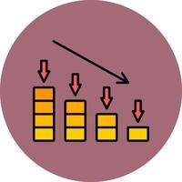 Crash Line Filled multicolour Circle Icon vector