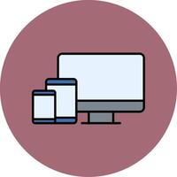 Responsive Design Line Filled multicolour Circle Icon vector