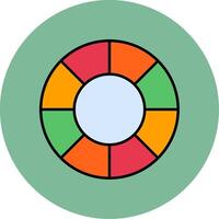 color rueda línea lleno multicolor circulo icono vector