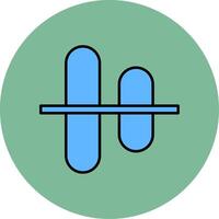 Vertical Align Centre Line Filled multicolour Circle Icon vector