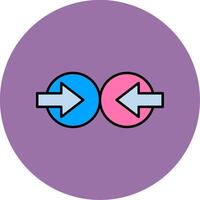 Collision Line Filled multicolour Circle Icon vector