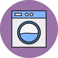 Laundry Machine Line Filled multicolour Circle Icon vector