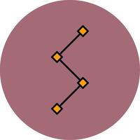 Path Line Filled multicolour Circle Icon vector