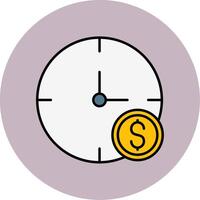 Time Is Money Line Filled multicolour Circle Icon vector