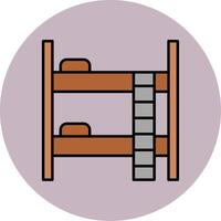 Bunk Bed Line Filled multicolour Circle Icon vector