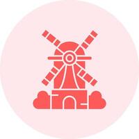 Windmill Solid duo tune Icon vector