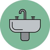 Sink Line Filled multicolour Circle Icon vector