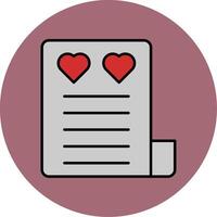 Love Letter Line Filled multicolour Circle Icon vector