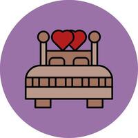 Double Bed Line Filled multicolour Circle Icon vector