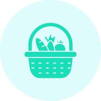 Basket Solid duo tune Icon vector