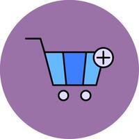 Add To Cart Line Filled multicolour Circle Icon vector