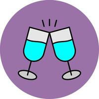 Cheers Line Filled multicolour Circle Icon vector