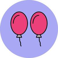 Balloons Line Filled multicolour Circle Icon vector