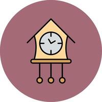 Cuckoo Clock Line Filled multicolour Circle Icon vector