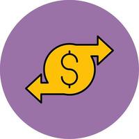 Money Transfer Line Filled multicolour Circle Icon vector