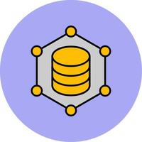 Blockchain Line Filled multicolour Circle Icon vector
