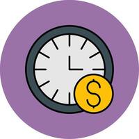 Time is Money Line Filled multicolour Circle Icon vector