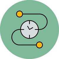 Time Line Line Filled multicolour Circle Icon vector