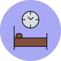 Bed Time Line Filled multicolour Circle Icon vector