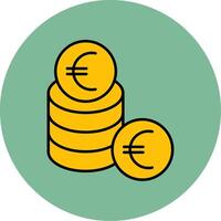 Euro Line Filled multicolour Circle Icon vector