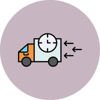Fast Delivery Line Filled multicolour Circle Icon vector
