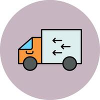 Delivery Line Filled multicolour Circle Icon vector