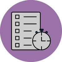 Track Of Time Line Filled multicolour Circle Icon vector