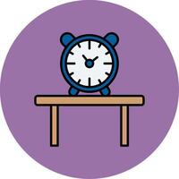 Table Watch Line Filled multicolour Circle Icon vector