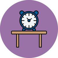 Table Watch Line Filled multicolour Circle Icon vector