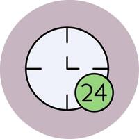 24 Hours Line Filled multicolour Circle Icon vector