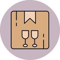 Fragile Line Filled multicolour Circle Icon vector