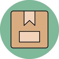 Package Box Line Filled multicolour Circle Icon vector