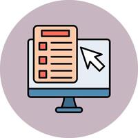 Online Test Line Filled multicolour Circle Icon vector