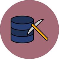 Data Mining Line Filled multicolour Circle Icon vector