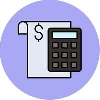 Calculate Line Filled multicolour Circle Icon vector