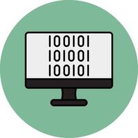 Binary Code Line Filled multicolour Circle Icon vector