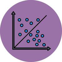 Scatter Graph Line Filled multicolour Circle Icon vector