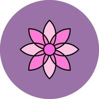 Dandelion Line Filled multicolour Circle Icon vector