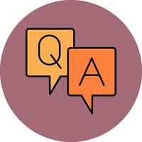 Question And Answer Line Filled multicolour Circle Icon vector