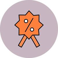 Discount Badge Line Filled multicolour Circle Icon vector
