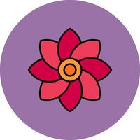 Flower Line Filled multicolour Circle Icon vector