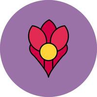 Crocus Line Filled multicolour Circle Icon vector