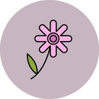 Chamomile Line Filled multicolour Circle Icon vector